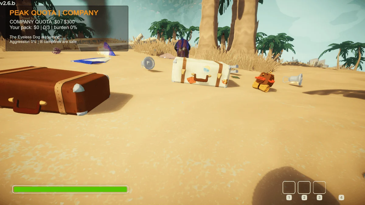 Scrap cargo on a PEAK beach with the Peak Quota cargo and quota HUD